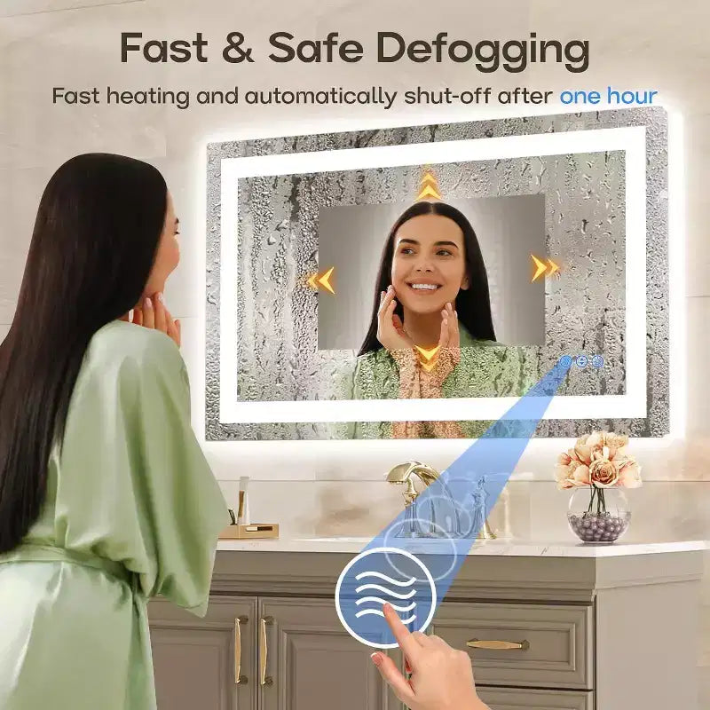 Specchio da bagno a LED con antiappannamento e illuminazione dimmerabile