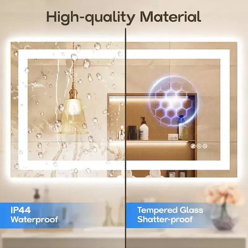 Specchio da bagno a LED con antiappannamento e illuminazione dimmerabile