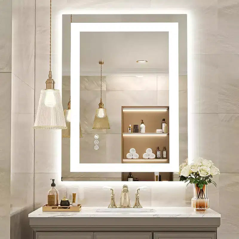 Specchio da bagno a LED con antiappannamento e illuminazione dimmerabile