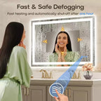 Specchio da bagno a LED con antiappannamento e illuminazione dimmerabile