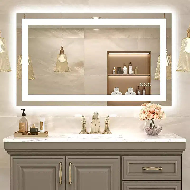 Specchio da bagno a LED con antiappannamento e illuminazione dimmerabile