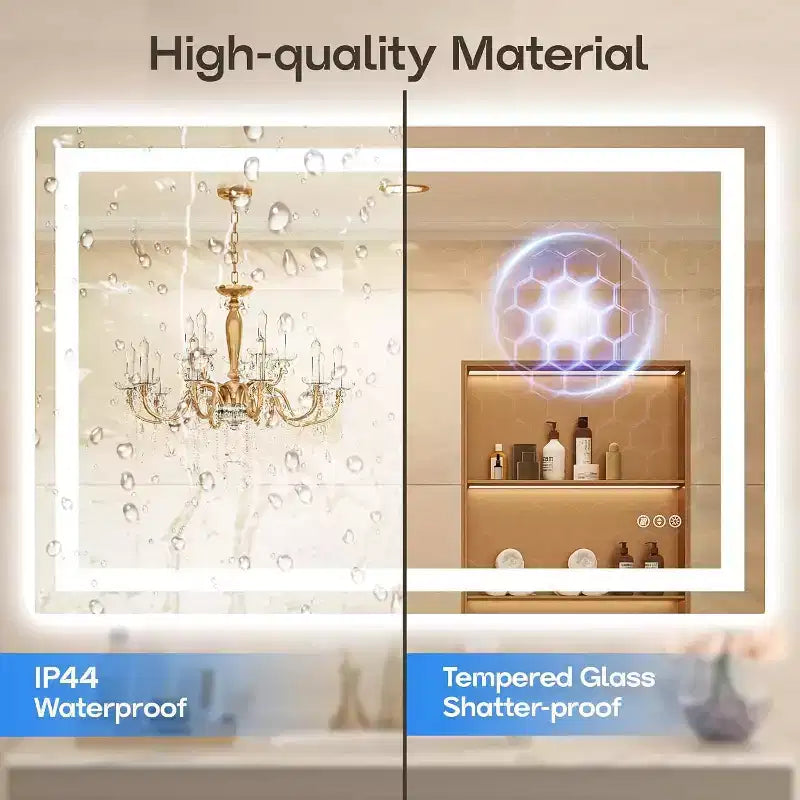 Specchio da bagno a LED con antiappannamento e illuminazione dimmerabile