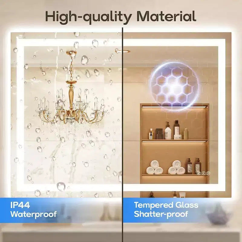Specchio da bagno a LED con antiappannamento e illuminazione dimmerabile