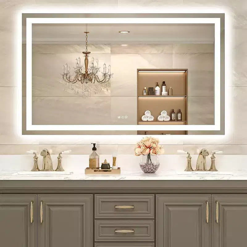Specchio da bagno a LED con antiappannamento e illuminazione dimmerabile