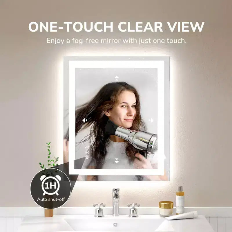 Specchio da bagno a LED con antiappannamento e illuminazione dimmerabile
