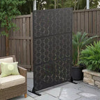 71.37x46.8x15.6 Inch Square Black Galvanized Sheet Screen - Durable Home Partition Material