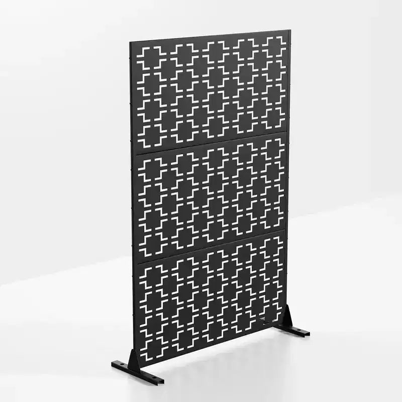 Pannello a schermo quadrato in acciaio zincato nero, 71,37 x 46,8 x 15,6 pollici