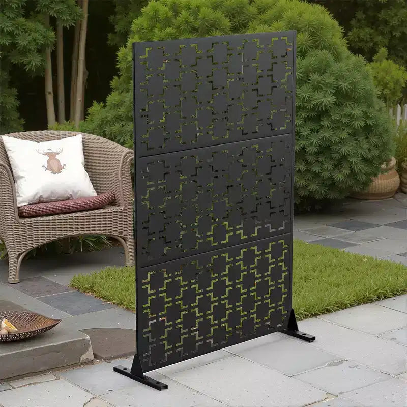 Pannello a schermo quadrato in acciaio zincato nero, 71,37 x 46,8 x 15,6 pollici