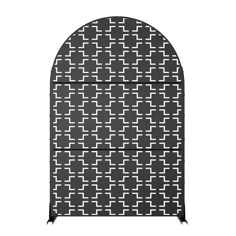 Schermo divisorio nero in acciaio galvanizzato ad arco 183x120x40cm