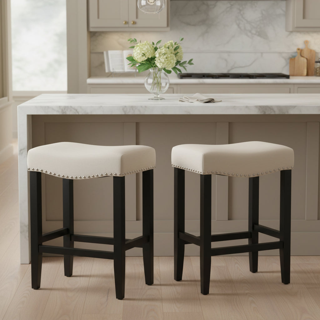 WestinTrends 29 Upholstered Saddle Seat Counter Stool
