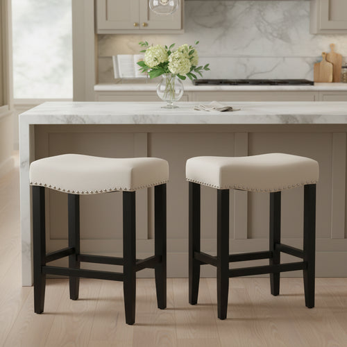 WestinTrends 29 Upholstered Saddle Seat Counter Stool