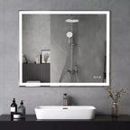 Specchio da bagno a LED 30x36: montaggio a parete, illuminazione regolabile, anti-appannamento, interruttore touch