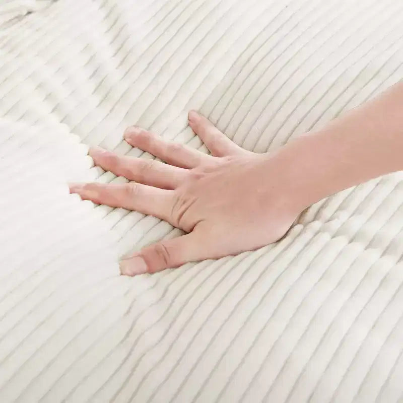Poggiapiedi Pouf Contenitore in Velluto a Coste da 93 cm