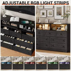 Cassettiera a 7 cassetti con scomparti a giorno, luci LED e porte di ricarica