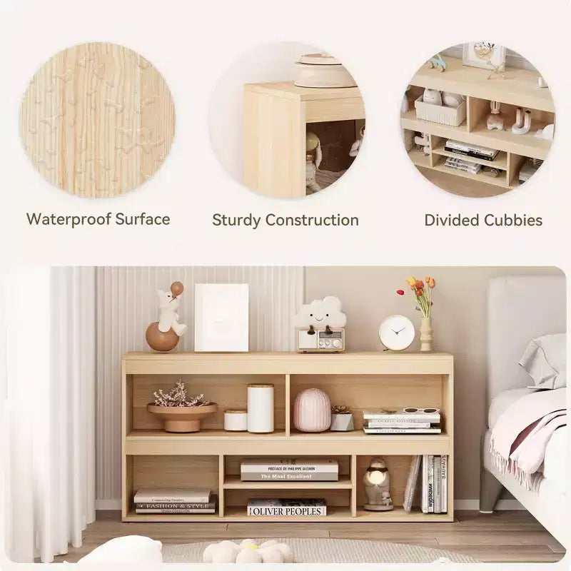 Libreria per bambini a 6 scomparti e organizer porta giocattoli