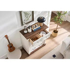 Cassettiera in legno a 5 cassetti da 31 pollici con base – Contenitore in stile rustico