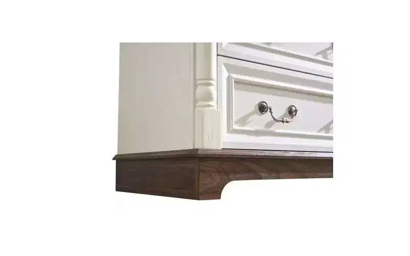 Cassettiera in legno a 5 cassetti da 31 pollici con base – Contenitore in stile rustico