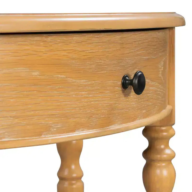 Console semicircolare con cassetto e ripiano per ingresso e soggiorno