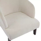 Poltrona d'accento con schienale rotondo e gambe in legno
