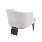 Poltrona d'accento con schienale rotondo e gambe in legno