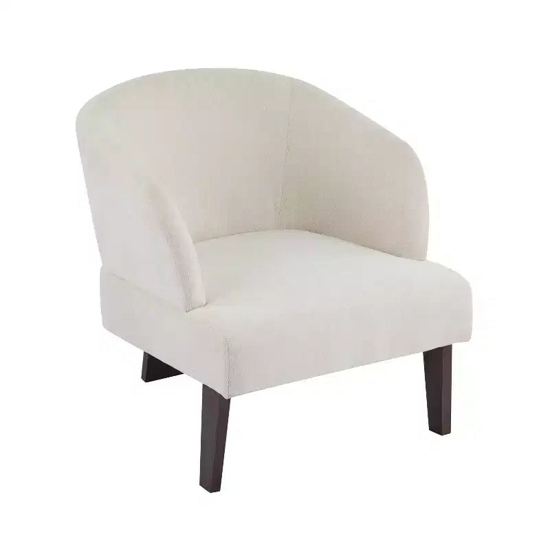 Poltrona d'accento con schienale rotondo e gambe in legno