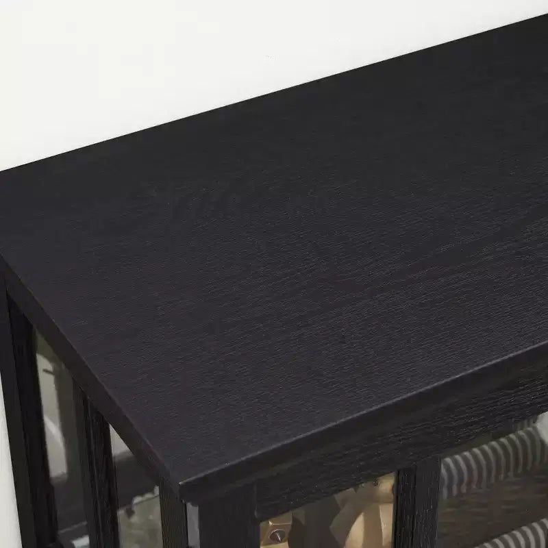 Vetrina in vetro con illuminazione a LED e ripiani regolabili