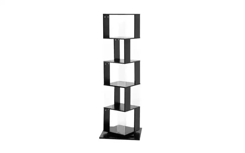 Libreria Girevole a 360° a 5 Ripiani, Scaffale Verticale per Soggiorno o Camera da Letto, Nero
