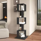 Libreria Girevole a 360° a 5 Ripiani, Scaffale Verticale per Soggiorno o Camera da Letto, Nero