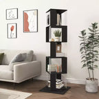 Libreria Girevole a 360° a 5 Ripiani, Scaffale Verticale per Soggiorno o Camera da Letto, Nero