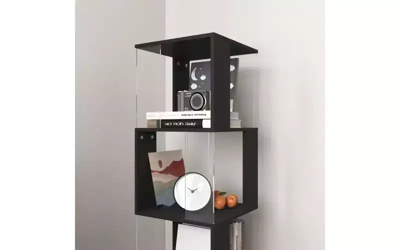 Libreria Girevole a 360° a 5 Ripiani, Scaffale Verticale per Soggiorno o Camera da Letto, Nero