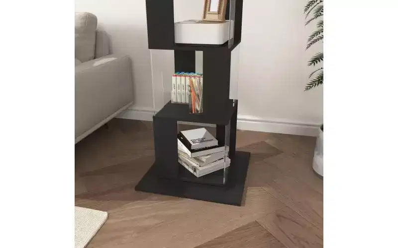 Libreria Girevole a 360° a 5 Ripiani, Scaffale Verticale per Soggiorno o Camera da Letto, Nero