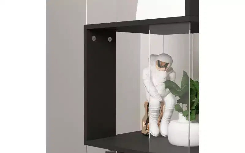 Libreria Girevole a 360° a 5 Ripiani, Scaffale Verticale per Soggiorno o Camera da Letto, Nero