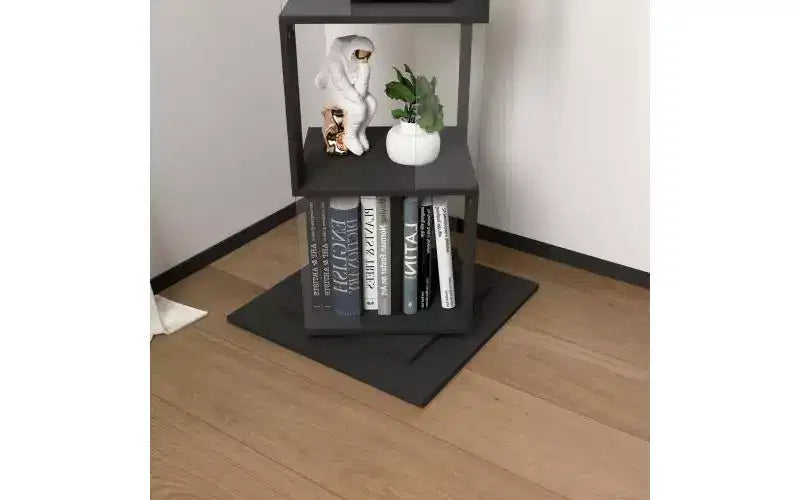 Libreria Girevole a 360° a 5 Ripiani, Scaffale Verticale per Soggiorno o Camera da Letto, Nero