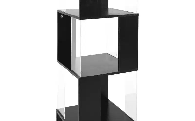Libreria Girevole a 360° a 5 Ripiani, Scaffale Verticale per Soggiorno o Camera da Letto, Nero