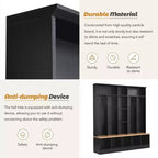 Appendiabiti multifunzionale da ingresso con panca contenitore e scarpiera