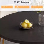 Tavolo da pranzo rotondo in legno da 35,43 pollici con base contenitore