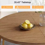 Tavolo da pranzo rotondo in legno da 35,43 pollici con base contenitore