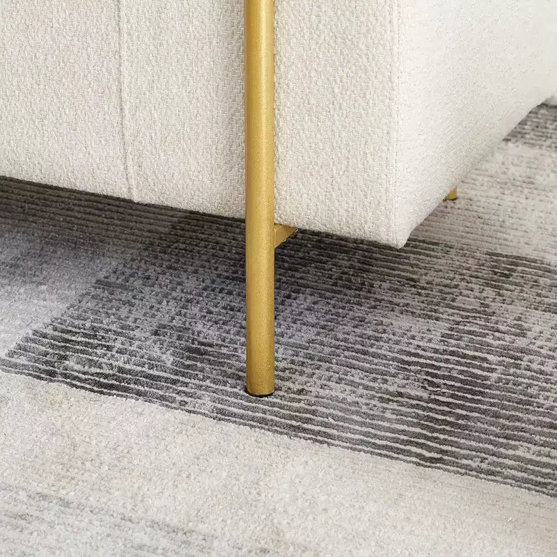 Panca contenitore rivestita da 44" con braccioli cilindrici e gambe in metallo