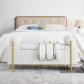 GDFStudio Beryl 44'' Storage Bench with Cylindrical Armrests and Gilded Legs