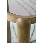Set di 2 tavolini rotondi con piano in vetro e base in legno di mango, Marrone chiaro