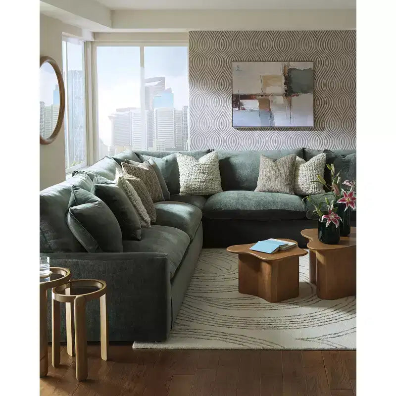Set di 2 tavolini rotondi con piano in vetro e base in legno di mango, Marrone chiaro