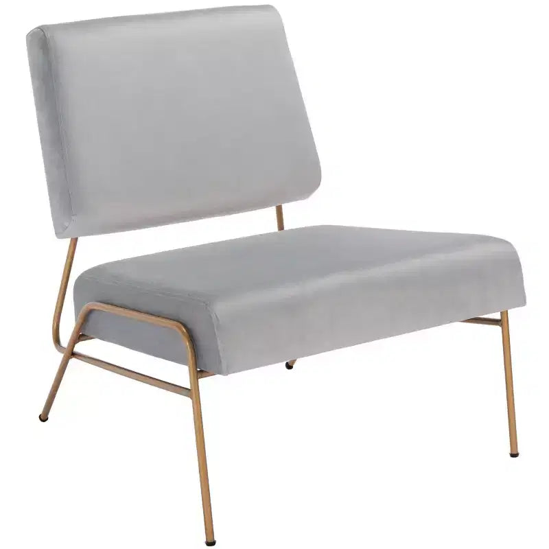 Poltrona in velluto con gambe in metallo