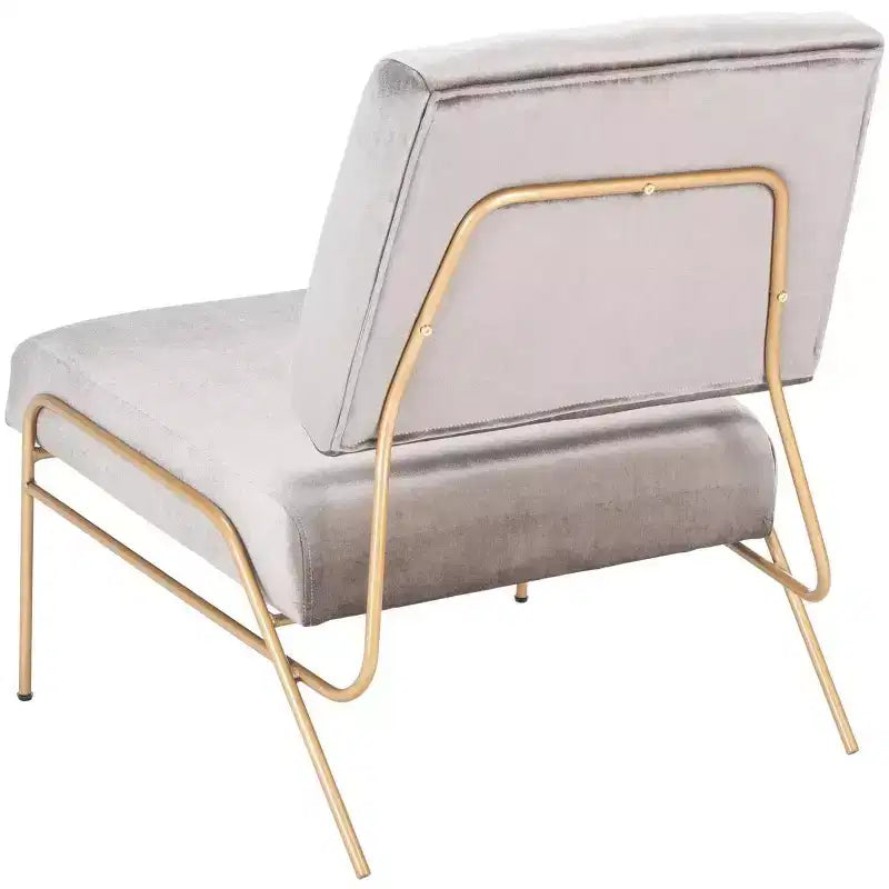 Poltrona in velluto con gambe in metallo