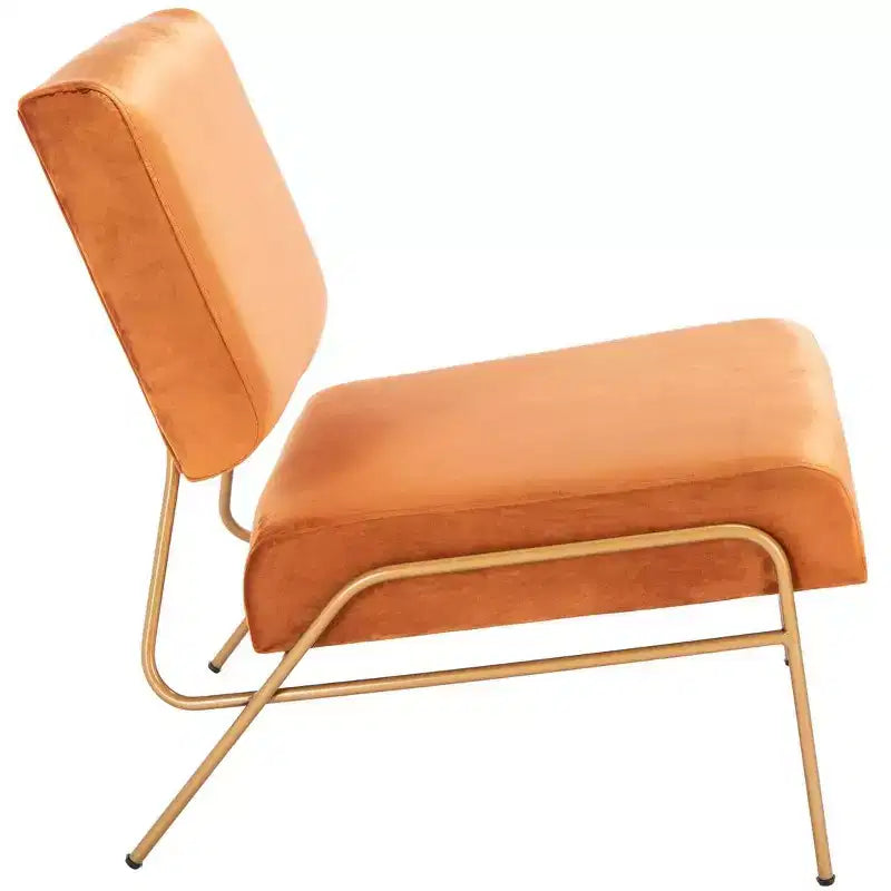 Poltrona in velluto con gambe in metallo