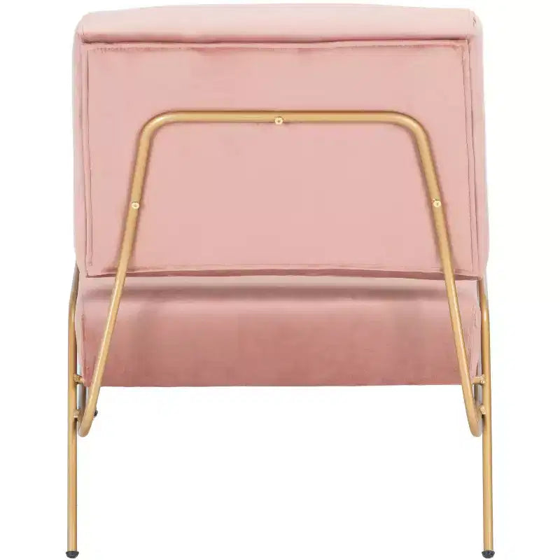 Poltrona in velluto con gambe in metallo