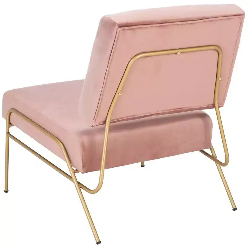 Poltrona in velluto con gambe in metallo