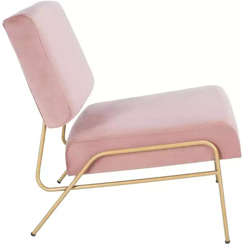 Poltrona in velluto con gambe in metallo