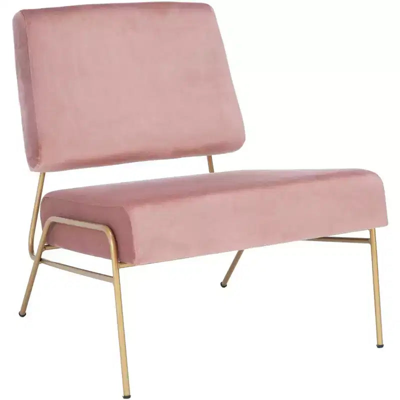 Poltrona in velluto con gambe in metallo