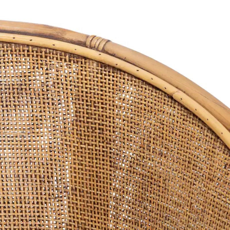 Sedia in Rattan con Cuscino - Bianco / Marrone Miele Lavato