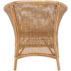 Sedia in Rattan con Cuscino - Bianco / Marrone Miele Lavato